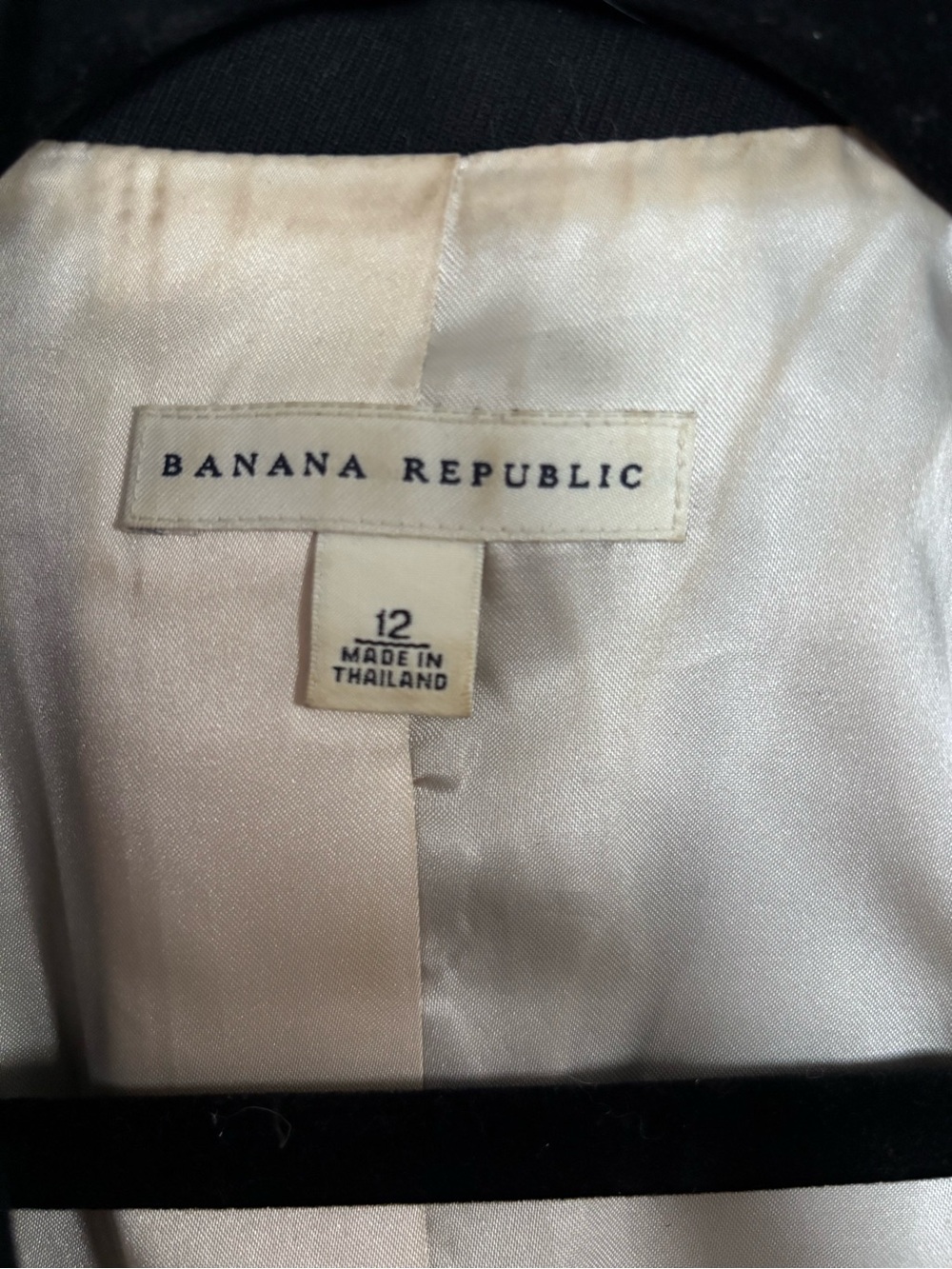 Banana Republic Black Blazer with Cream Satin Lining